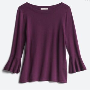41 Hawthorn Stitch Fix Tamzen Bell Sleeve Boatneck Sweater Size S Dark Purple